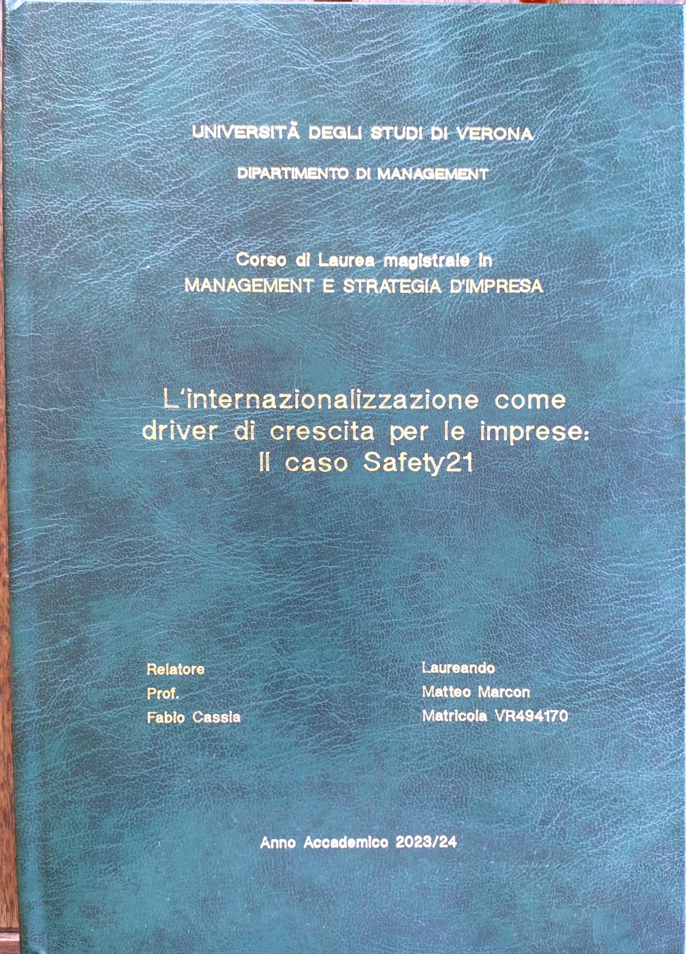 Safety21 as a business case in a master’s thesis project on internationalization